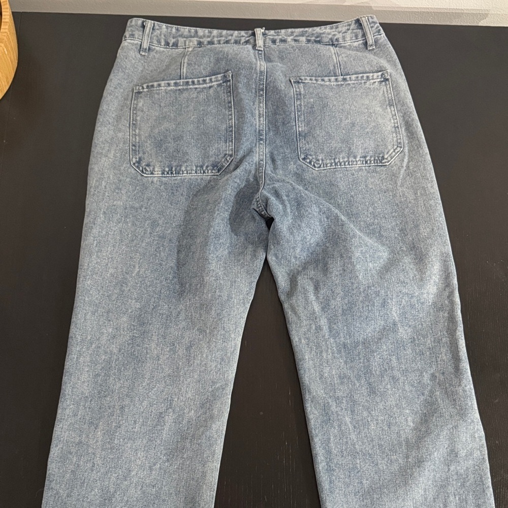 ROMWE Men Cotton Star Pattern Straight Leg Baggy Jeans - Picture 3 of 5